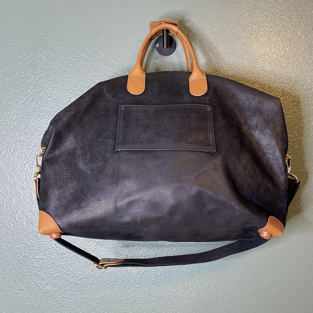 Bric's Italian Travel Bag Weekender Duffel Bag Black Leather 20" Great Condition - Picture 2 of 16